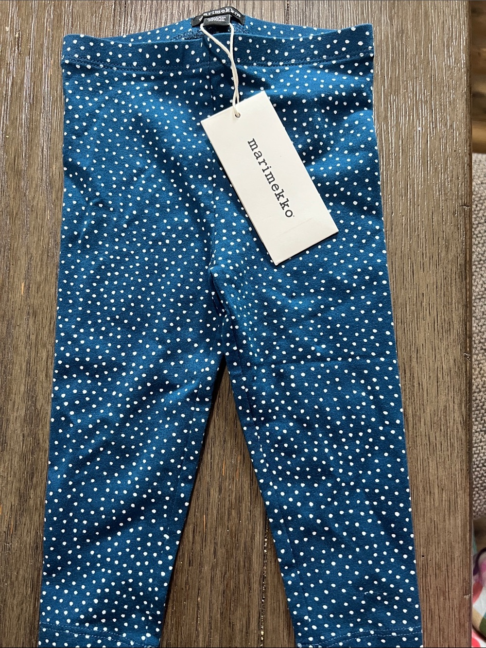 Marimekko Kids Teal Blue Polka Dot Leggings